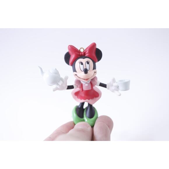 Hallmark, Disney, Minnie, Mouse, With Tea Set. Ornament, Christmas, Vintage, Hol - Picture 1 of 3